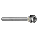 ATA SGSPRO 12825 | 1/4" Cutter Diameter x 1/8" Shank x 1-3/4" OAL x 7/32" LOC Single Cut Brazed SD-51 Ball Burr - Single Cut