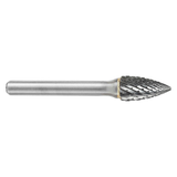 ATA SGSPRO 10365 | 1/2" Cutter Diameter x 1/4" Shank x 7" OAL x 1" LOC TiAIN Coated Brazed SG-5L6 Pointed Tree Burr