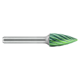 ATA SGSPRO 19784 | 5/8" Cutter Diameter x 1/4" Shank x 2-3/4" OAL x 1" LOC Accelerator Coated Brazed SG-6 Tree Pointed Burr
