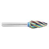 ATA SGSPRO 19886 | 1/2" Cutter Diameter x 1/4" Shank x 2-3/4" OAL x 1" LOC Accelerator-N Coated Brazed SF-5 Ball Nosed Tree Burr