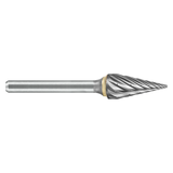 ATA SGSPRO 19645 | 1/4" Cutter Diameter x 1/4" Shank x 2" OAL x 3/4" LOC Solid SM-2 Cone Burr