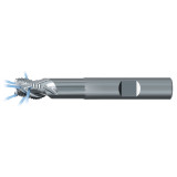 Emuge 2883 Z.020020 | 20.00mm Diameter x 20.00mm Shank x 20.00mm LOC x 110.00mm OAL x 2.00mm Radius x 40 Degree Helix Angle 3 Flute Bright Coated Carbide Roughing End Mill