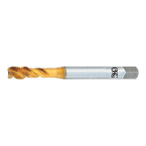 OSG 2393005 | HY-PRO TAP MF M18.00x1.50mm Thread Size x 13.77mm Shank x 2.00mm Length x 11.00mm OAL Modified Bottom (2.5P) Chamfer 4 Flute TiN Coated HSSE 239 Spiral Flute Tap