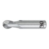 OSG 412-0312-BN | 1/32" Diameter x 0.125" Shank x 0.078" LOC x 1.500" OAL x 0.016" Radius x 30 Degree Helix Angle 2 Flute BRIGHT Coated Carbide 412BN Ball Nose End Mill