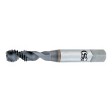 OSG 1315800608 | HY-PRO TAP MF M10.00x1.25mm Thread Size x 9.68mm Shank x 12.00mm Length x 74.60mm OAL Modified Bottom (2.5P) Chamfer 2 Flute V Coated HSSE 13158 Spiral Flute Tap