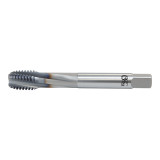 OSG 31725108 | EXOTAP UNF 1" - 12 Thread Size x 0.800" Shank x 1.000" Length x 5.512" OAL Modified Bottom (2.5P) Chamfer h6 4 Flute V Coated VC-10 317TI Spiral Flute Tap