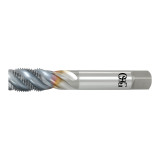 OSG 1658102008 | A Brand BSPP 1/4" - 19 Thread Size x 0.563" Shank x 0.748" Length x 3.937" OAL x 40 Degree Helix Angle 3 Flute V Coated HSSE 16581 Standard Pipe Tap