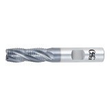 OSG 4559708 | 3/8" Diameter x 0.375" Shank x 0.875" LOC x 2.625" OAL x 30 Degree Helix Angle 4 Flute TiCN Coated HSS-CO 455 Roughing End Mill