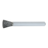 OSG 852-3750-60 | 9.50mm Diameter x 6.00mm Shank x 9.50mm LOC x 53.00mm OAL x 13 Degree Included Angle Bright Coated Carbide 852 Inverted Cone Burr