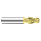 Fullerton Tool 30502 | 7/32" Diameter x 1/4" Shank x 2-1/2" OAL 4 Flute TiN Coated Ball End Mill