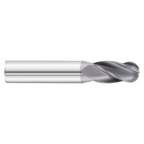 Fullerton Tool 30728 | 13/64" Diameter x 1/4" Shank x 2-1/2" OAL 4 Flute TiAlN Coated Ball End Mill