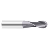 Fullerton Tool 30788 | 11/16" Diameter x 3/4" Shank x 4" OAL 2 Flute TiAlN Coated Ball End Mill