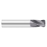 Fullerton Tool 31556 | 3/8" Diameter x 3/8" Shank x 2-1/2" OAL x 0.030" Radius 4 Flute TiAlN Coated Corner Radius End Mill