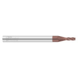 Fullerton Tool 35853 | 5/64" Diameter x 1-1/2" Shank x 1-1/2" OAL x 0.020" Radius 4 Flute FC20 Coated Corner Radius End Mill