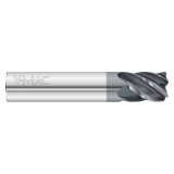 Fullerton Tool 36486 | 5/8" Diameter x 5/8" Shank x 3" OAL x 0.030" Radius 5 Flute FC21 Coated Corner Radius End Mill
