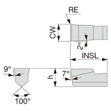 Tungaloy 6705419 | FGC3 NS9530 3.00mm Width x 10.01mm Length x 0.20mm Radius Uncoated Carbide Grooving Insert