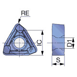 Tungaloy 6970329 | 0.228" Circle Diameter x 0.094" Thickness x 0.020" Radius TiAlN Coated Carbide Indexable Drill Insert