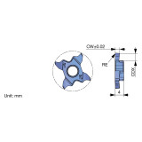 Tungaloy 7761902 | TCG18L230-020 AH6235 0.091" Width x 0.008" Radius TiAlN Coated Carbide Parting Off Indexable Insert