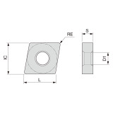 Tungaloy 6946966 | CNMG 432 PM AH8015 1/2" Circle Diameter x 0.187" Thickness x 0.508" Edge Length x 0.032" Radius AlTiN Coated Carbide Turning Insert