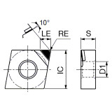 Tungaloy 6795271 | 1QP-CNMM 431F DX160 12.70mm Circle Diameter x 4.75mm Thickness x 0.41mm Radius Uncoated Carbide Turning Insert