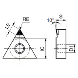 Tungaloy 6965529 | 1QP-TNMM 332F DX160 9.52mm Circle Diameter x 4.75mm Thickness x 0.81mm Radius Uncoated Carbide Turning Insert