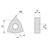 Tungaloy 6966048 | WNMG 430.5 TS AH6225 1/2" Circle Diameter x 0.187" Thickness x 0.343" Edge Length x 0.008" Radius TiAlN Coated Carbide Turning Insert