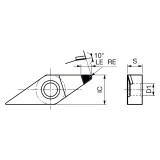 Tungaloy 6965531 | 1QP-VNMM 331F DX160 9.52mm Circle Diameter x 4.75mm Thickness x 0.41mm Radius Uncoated Carbide Turning Insert