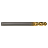 M.A. Ford 14018750T | 3/16" Diameter x 3/16" Shank x 5/8" LOC x 2.000" OAL x 3/32" Radius x 30 Degree Helix Angle 4 Flute TiN Coated Carbide 140 Ball Nose End Mill
