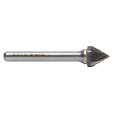 M.A. Ford 29605000 | 1/2" Diameter x 1/4" Shank x 7/16" LOC x 2-35/64" OAL 24 Flute Uncoated Carbide 296SJ Pointed Cone Shape Burr