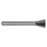 M.A. Ford 50050030M | 12.70mm Diameter x 6.00mm Shank x 12.70mm LOC x 58.00mm OAL x 28 Degree Included Angle 35 Flute Uncoated Carbide 50SN Inverted Cone Shape Burr