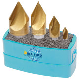 M.A. Ford 64T100002 | 1/4" - 1 Head Diameter x 82 Degree Included Angle 1 Flute TiN Coated HSS Chamfer Mill Set