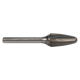 M A Ford 70050027M | 6.40mm Diameter x 3.00mm Shank x 12.70mm LOC x 51.00mm OAL 6 LH Flute 16 RH Flute Uncoated Carbide 70SF Double Cut Miniature Burr