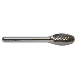 M.A. Ford 72060027M | 4.80mm Diameter x 3.00mm Shank x 7.00mm LOC x 38.00mm OAL 6 LH Flute 15 RH Flute Uncoated Carbide 72SE Double Cut Miniature Burr