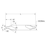 Keo 906-000-100 | #3 Trade x 0.109" Diameter x 0.250" Shank x 1.000" Length of Shank x 2.000" OAL x 60 Degree Angle 2 Flute Uncoated Left Hand Plain HSS Combination Drill & Countersink