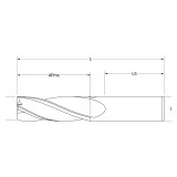 Keo 930-000-006 | 3.00mm Diameter x 3.00mm Shank x 10.00mm Maximum Depth of Cut x 38.00mm OAL 2 Flute Uncoated Carbide Square End Mill