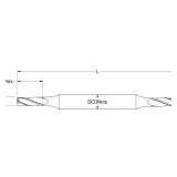 Keo 934-000-062 | 0.141" Diameter x 0.188" Shank x 1.125" Length of Shank x 0.406" Maximum Depth of Cut x 2.250" OAL 4 Flute Uncoated HSS-Co Double Ended Square End Mill