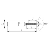 Mikron Tool 2.CD.050170.A | CrazyDrill Alu 0.40 - 3.00mm Diameter Range x 3.00mm Shank x 8.50mm LOC x 50.50mm OAL 3 Flute DLC Coated Drill Bit