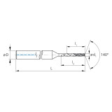 Mikron Tool 2.CD.060280.ATC | CrazyDrill Cool Titanium 1.00 - 6.35mm Diameter Range x 4.00mm Shank x 16.80mm LOC x 68.00mm OAL 2 Flute eXedur SNP Coated Coolant Fed Drill