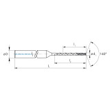 Mikron Tool 2.CD.100400.ATC | CrazyDrill Cool Titanium 1.00 - 6.35mm Diameter Range x 6.00mm Shank x 40.00mm LOC x 95.00mm OAL 2 Flute eXedur SNP Coated Pilot Drill