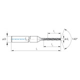 Mikron Tool 2.CD.060270.PTC | CrazyDrill Cool Titanium 1.00 - 6.35mm Diameter Range x 4.00mm Shank x 16.20mm LOC x 68.00mm OAL 2 Flute eXedur SNP Coated Coolant Fed Drill