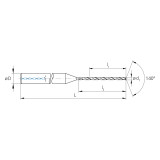 Mikron Tool 2.CD.150305.CA | CrazyDrill Cool 0.75 - 6.00mm Diameter Range x 6.00mm Shank x 45.75mm LOC x 100.00mm OAL 2 Flute Uncoated Pilot Drill