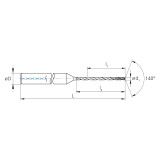 Mikron Tool 2.CD.150F732.XL | CrazyDrill Cool XL 1.00 - 6.00mm Diameter Range x 6.00mm Shank x 84.00mm LOC x 143.00mm OAL 2 Flute eXedur SL Coated Pilot Drill