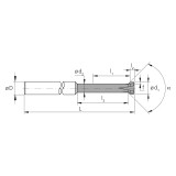 Mikron Tool 2.BC.03190090.1 | CrazyMill Chamfer 0.010" Size x 0.075" Head Diameter x 0.157" Shank x 0.315" LOC x 1.970" OAL x 90 Degree Chamfer Angle 5 Flute eXedur RIP Coated Back Chamfer Tool