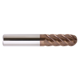 Garr Tool 21564 | 10.00mm Diameter x 10.000" Shank x 22.00mm LOC x 70.00mm OAL x 45 Degree Helix Angle 5 Flute Ball End Mill