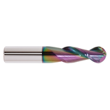 Garr Tool 43382 | 16.00mm Diameter x 16.000" Shank x 40.00mm LOC x 100.00mm OAL x 41 Degree Helix Angle 2 Flute Ball End Mill