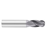 Fullerton Tool 30722 | 7/64" Diameter x 1/8" Shank x 1/2" LOC x 1-1/2" OAL 4 Flute TiAlN Solid Carbide Ball End Mill