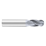 Fullerton Tool 30341 | 1/16" Diameter x 1/8" Shank x 1/4" LOC x 1-1/2" OAL 4 Flute TiCN Solid Carbide Ball End Mill