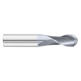 Fullerton Tool 30387 | 3/16" Diameter x 3/16" Shank x 5/8" LOC x 2" OAL 2 Flute TiCN Solid Carbide Ball End Mill