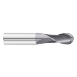 Fullerton Tool 30775 | 11/32" Diameter x 3/8" Shank x 7/8" LOC x 2-1/2" OAL 2 Flute TiAlN Solid Carbide Ball End Mill