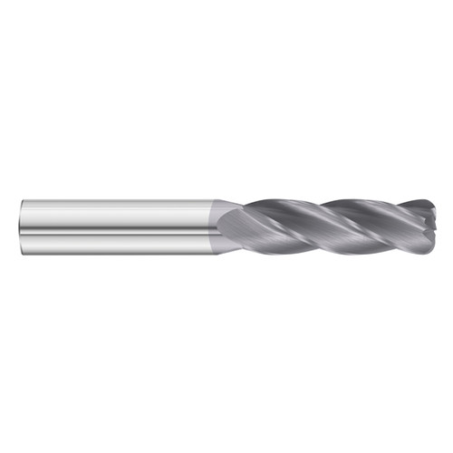 Fullerton Tool 31513 | 1/8" Diameter x 1/8" Shank x 3/4" LOC x 3" OAL 4 Flute TiAlN Solid Carbide Radius End Mill